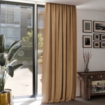 Warm Beige Matt Soft Touch Curtain