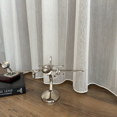 Delicate No-Iron Cream Voile Curtain